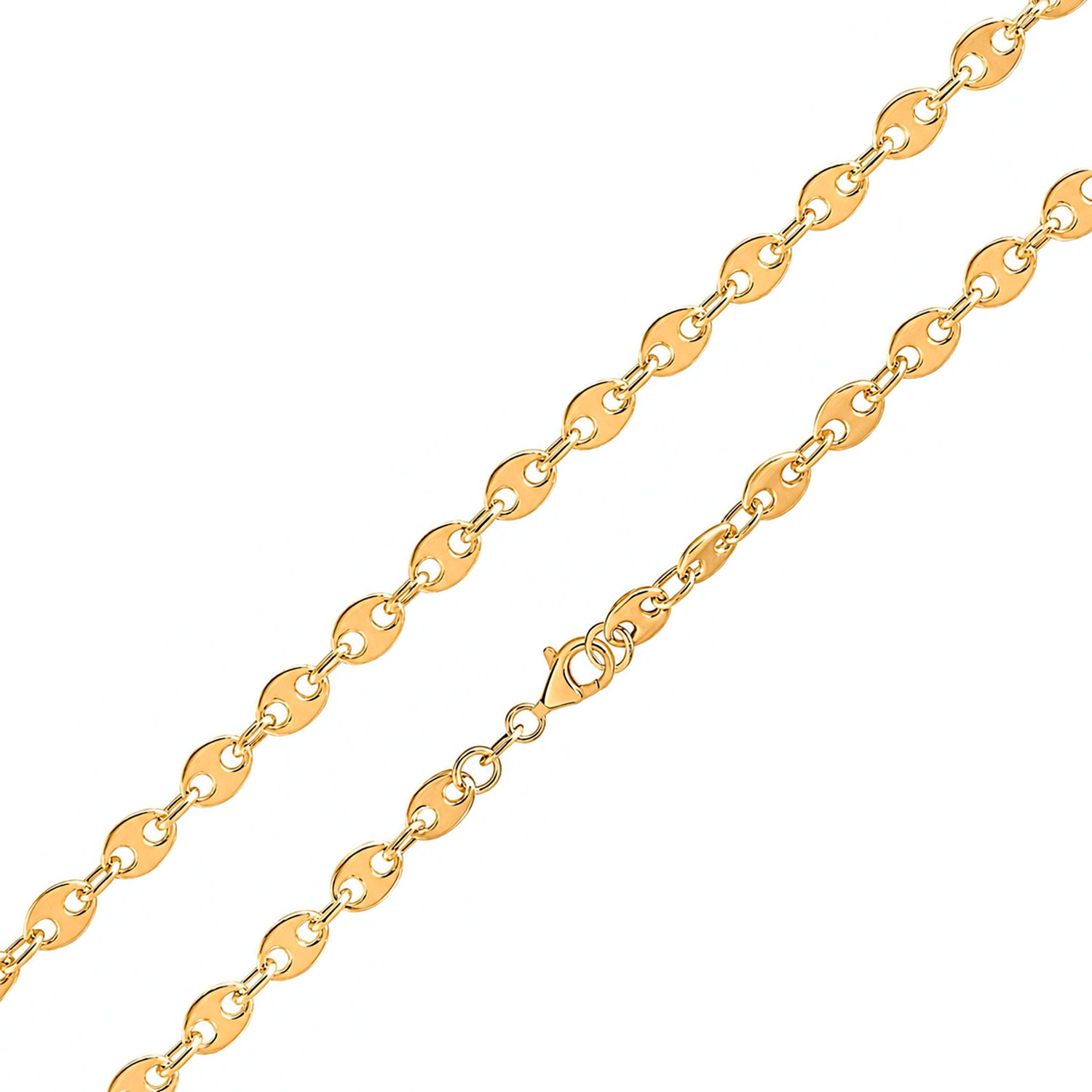 18ct Gold Vermeil 6mm Marine Cable Bracelet