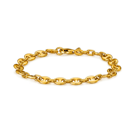 18ct Gold Vermeil 6mm Marine Cable Bracelet