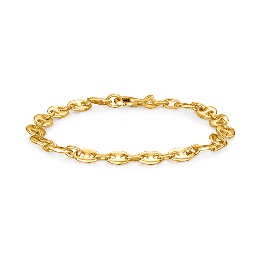 18ct Gold Vermeil 6mm Marine Cable Bracelet