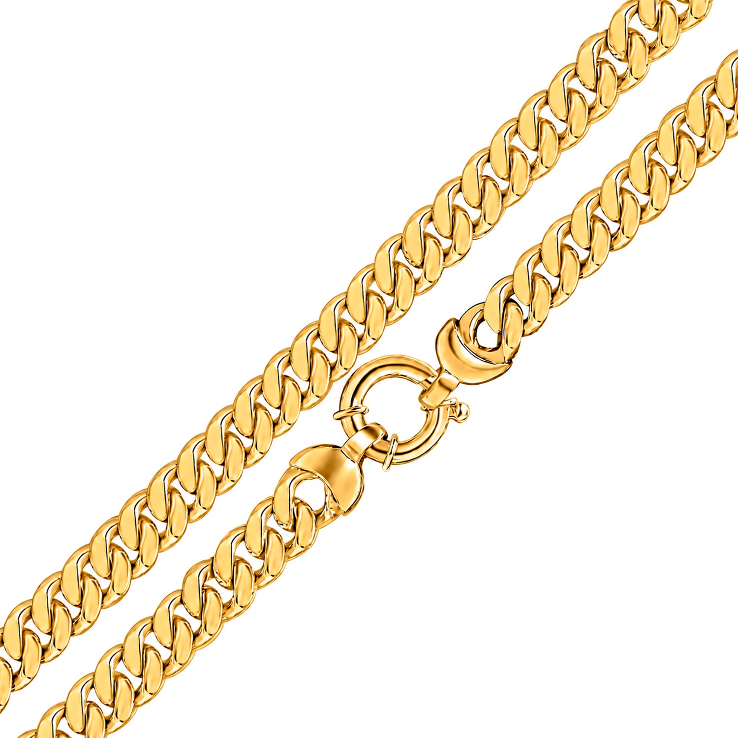18ct Gold Vermeil on Sterling Silver 10mm Curb Bracelet