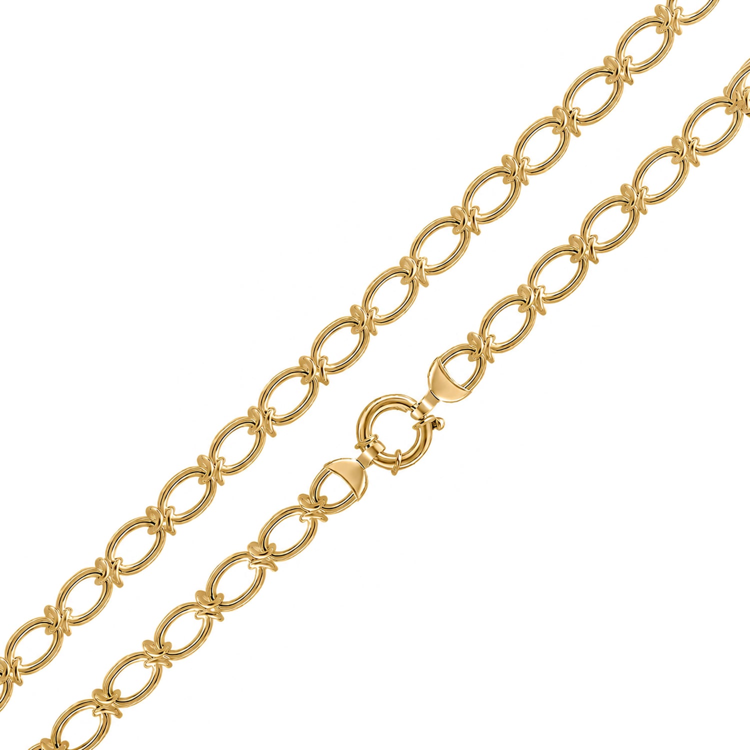 18ct Gold Vermeil on Sterling Silver 10mm Oval Knot Bracelet