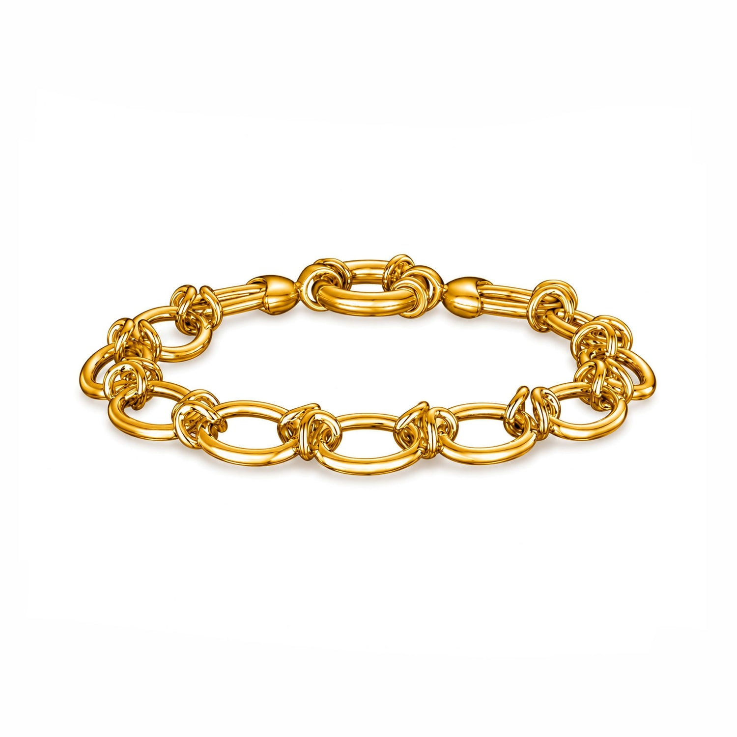 18ct Gold Vermeil on Sterling Silver 10mm Oval Knot Bracelet