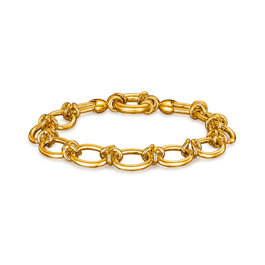 18ct Gold Vermeil on Sterling Silver 10mm Oval Knot Bracelet