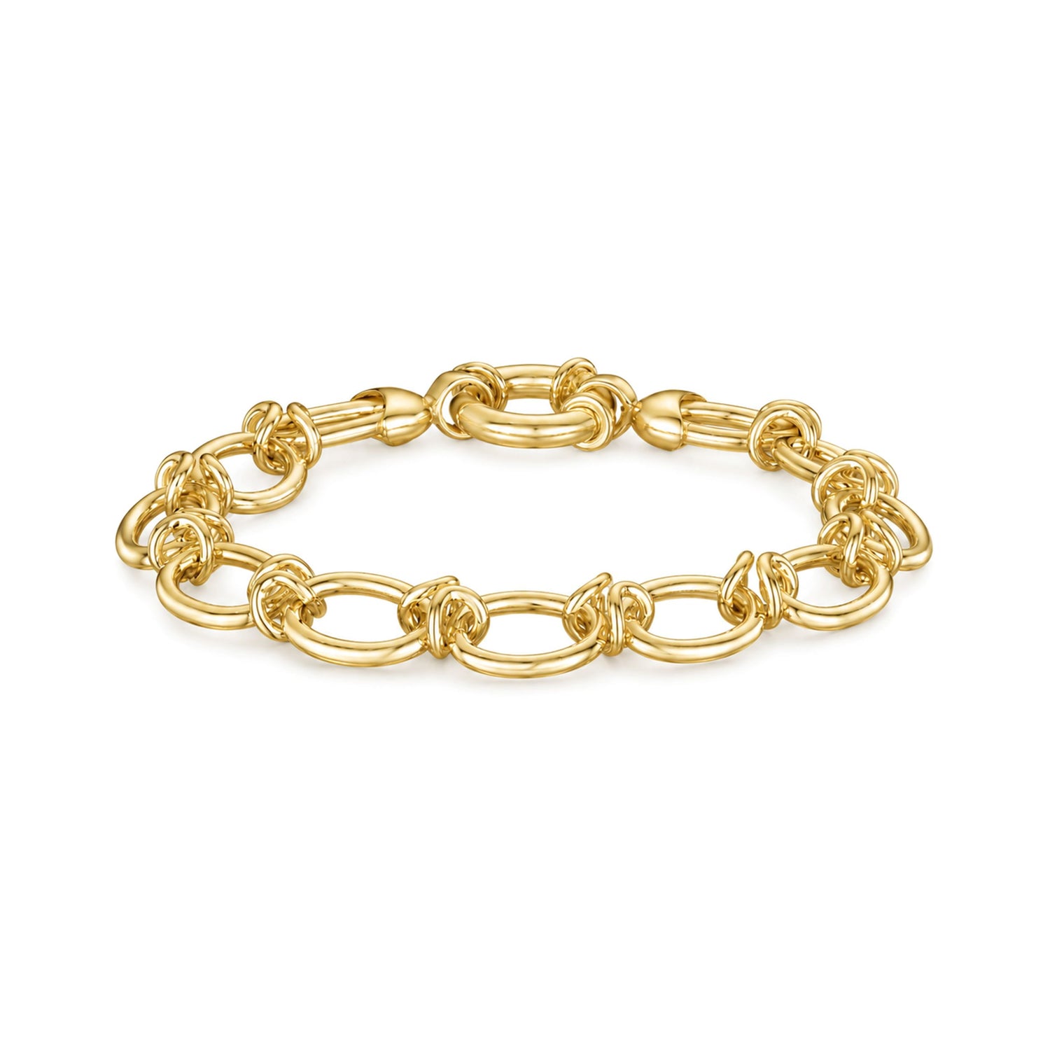 18ct Gold Vermeil on Sterling Silver 10mm Oval Knot Bracelet