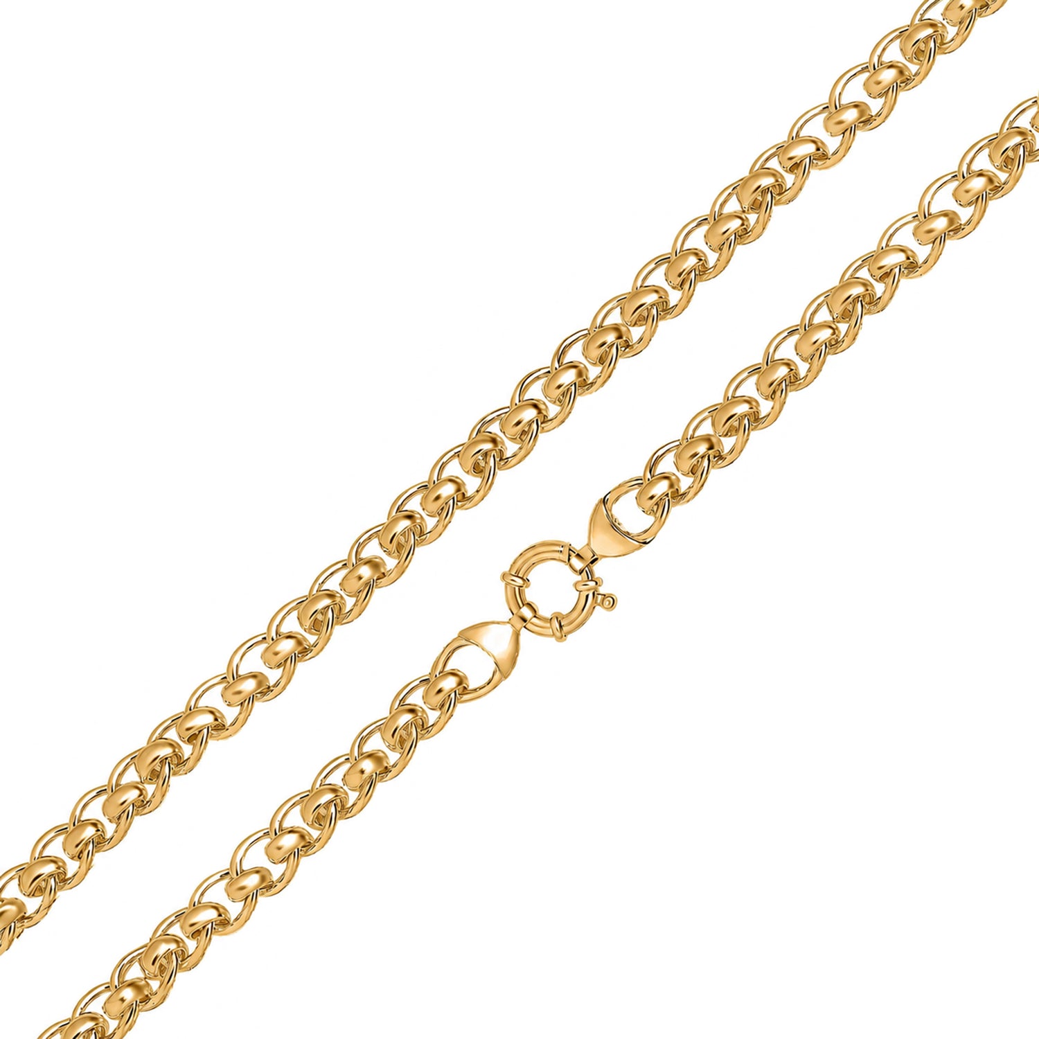 18ct Gold Vermeil on Sterling Silver 10mm Rollerball Bracelet with Bolt Ring Clasp