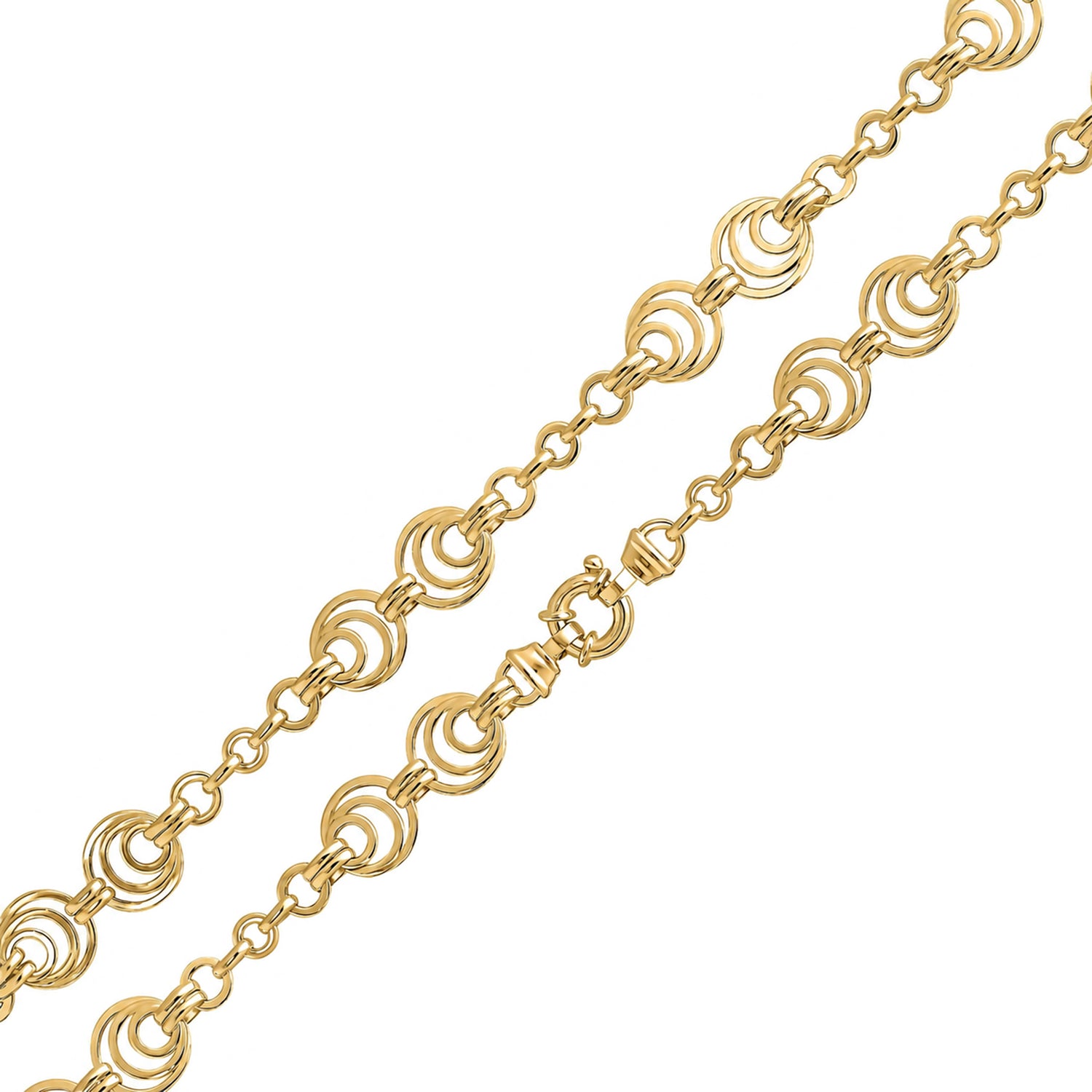 18ct Gold Vermeil on Sterling Silver 14.5mm Circles Bracelet