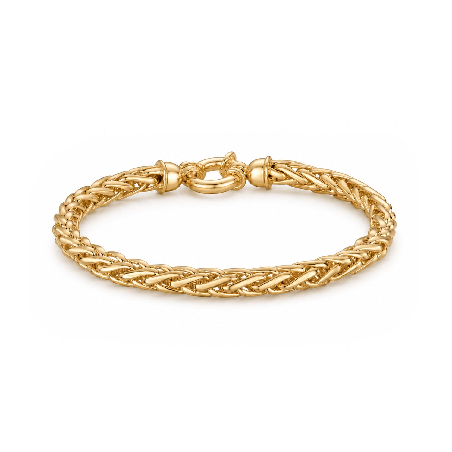 18ct Gold Vermeil on Sterling Silver 4.9mm Handmade Spiga Bracelet