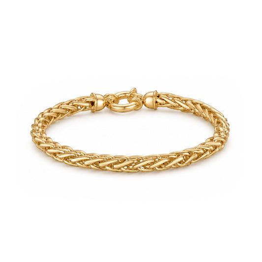 18ct Gold Vermeil on Sterling Silver 4.9mm Handmade Spiga Bracelet