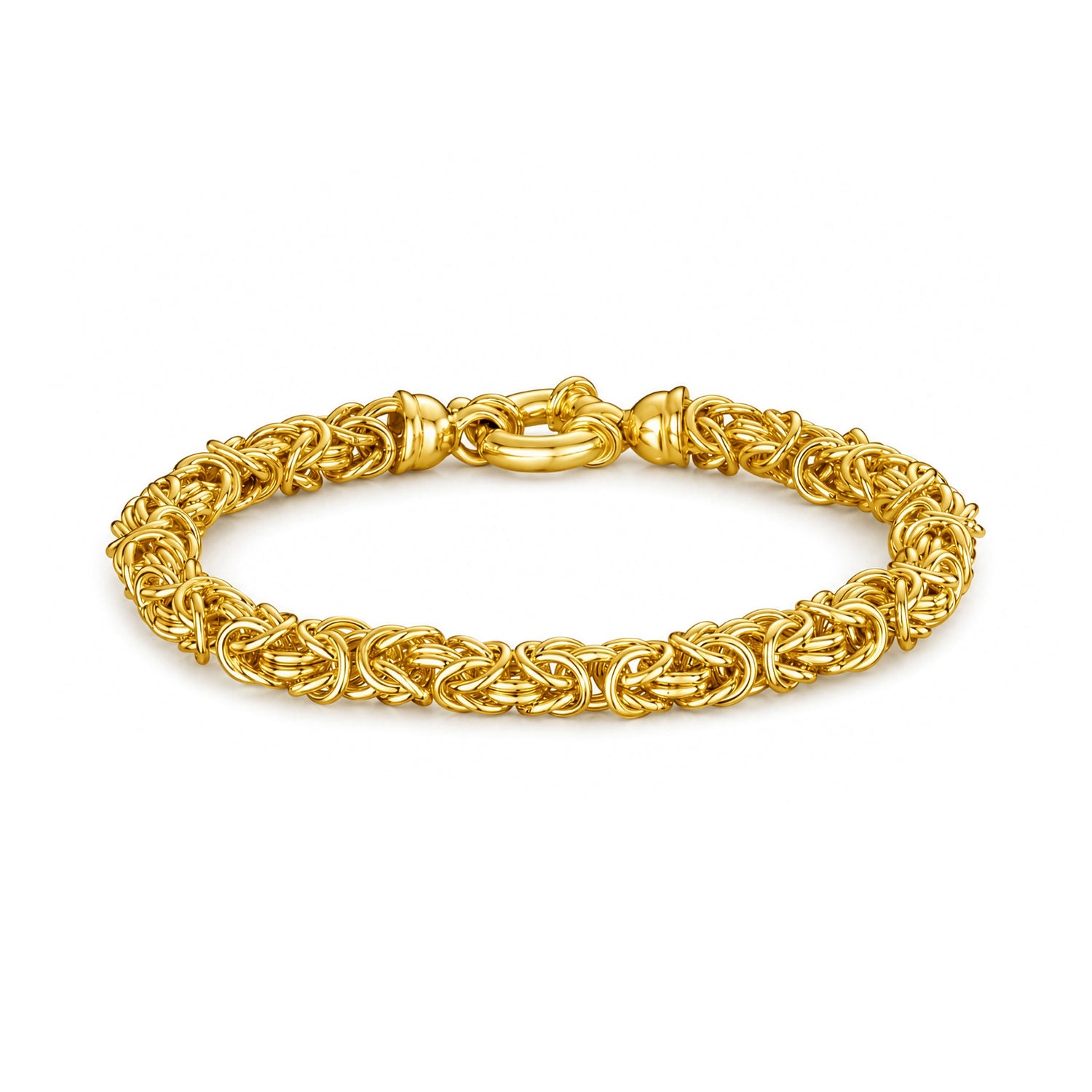 18ct Gold Vermeil on Sterling Silver 5mm Handmade Byzantine Bracelet