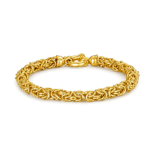 18ct Gold Vermeil on Sterling Silver 5mm Handmade Byzantine Bracelet