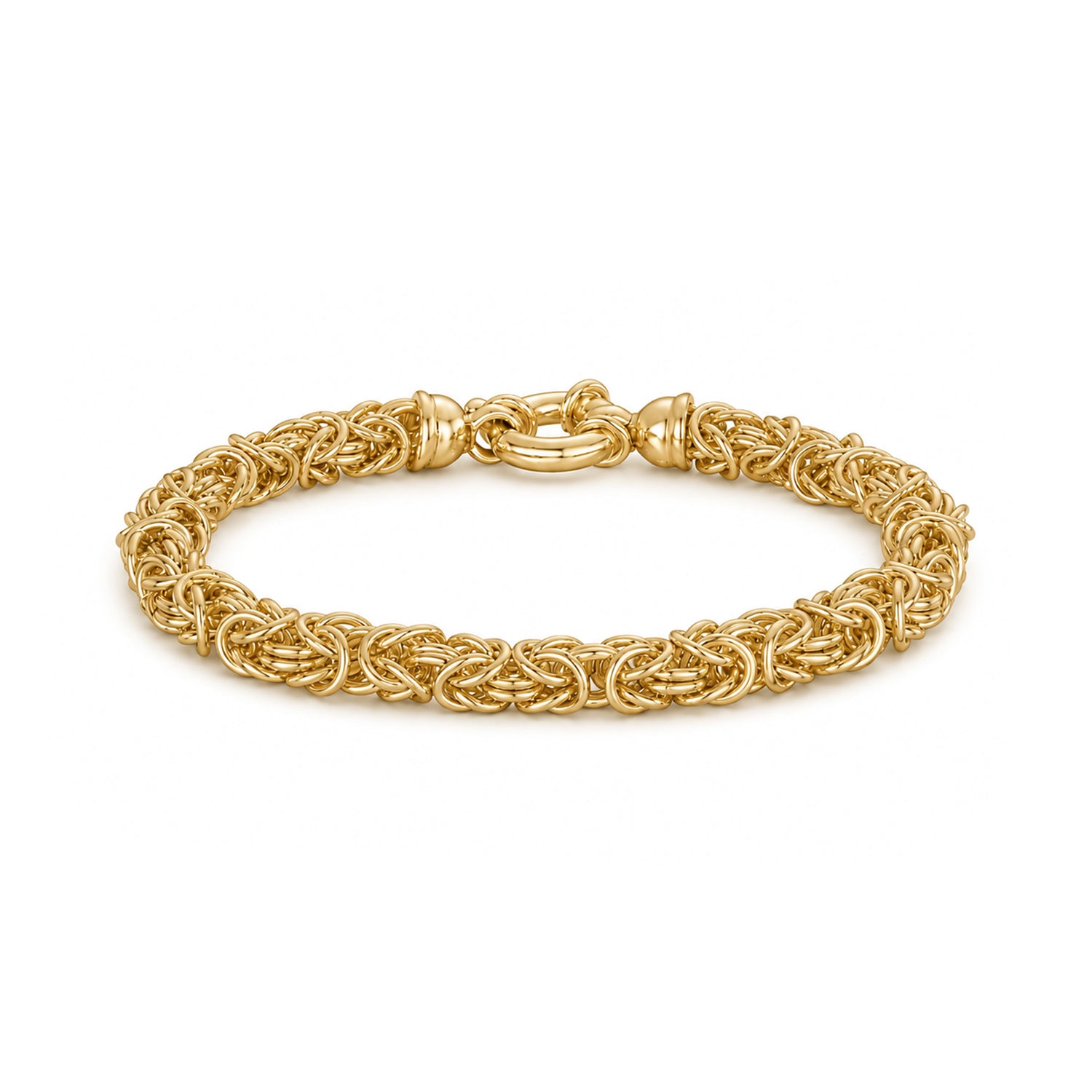 18ct Gold Vermeil on Sterling Silver 5mm Handmade Byzantine Bracelet