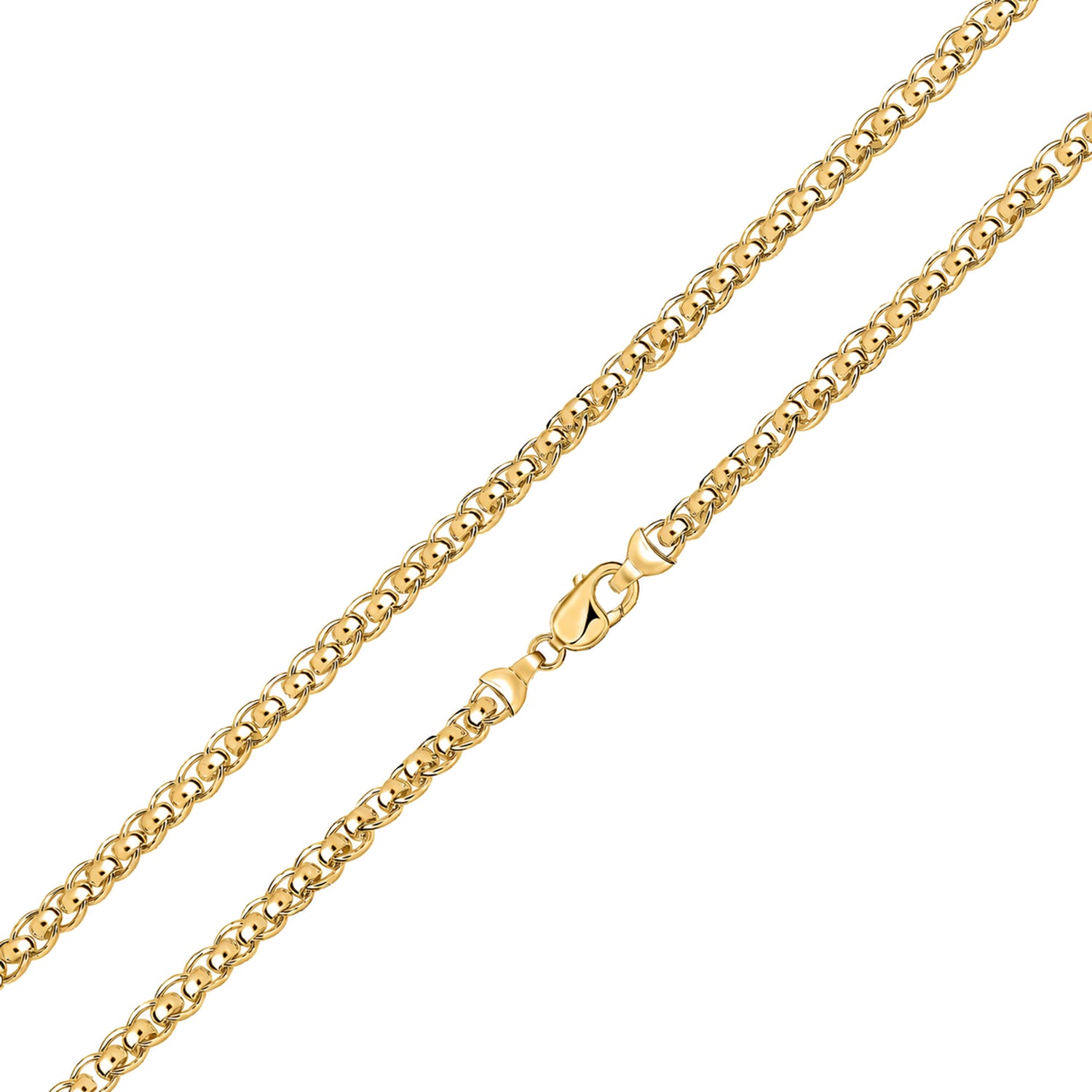 18ct Gold Vermeil on Sterling Silver 6.7mm Rollerball Bracelet with Lobster Clasp