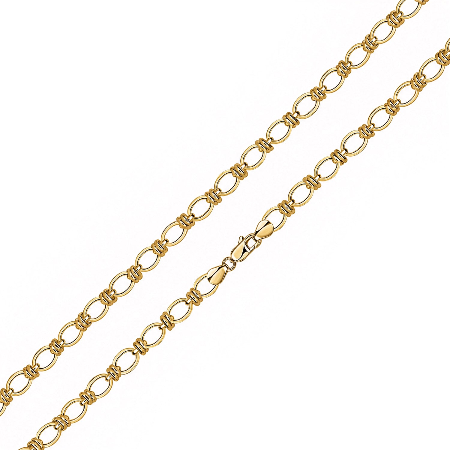 18ct Gold Vermeil on Sterling Silver 7.1mm Square Oval Bracelet