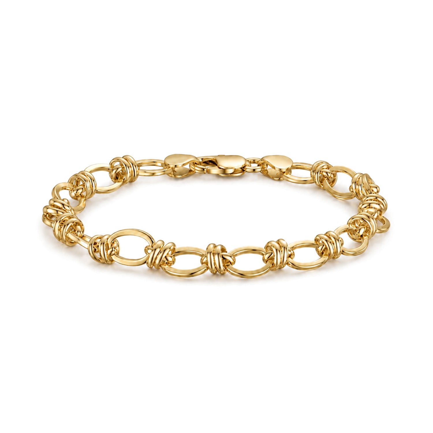 18ct Gold Vermeil on Sterling Silver 7.1mm Square Oval Bracelet