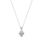 18ct White Gold Natural Diamond Peacock Drop Pendant
