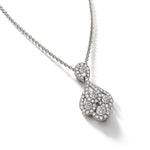 18ct White Gold Natural Diamond Peacock Drop Pendant