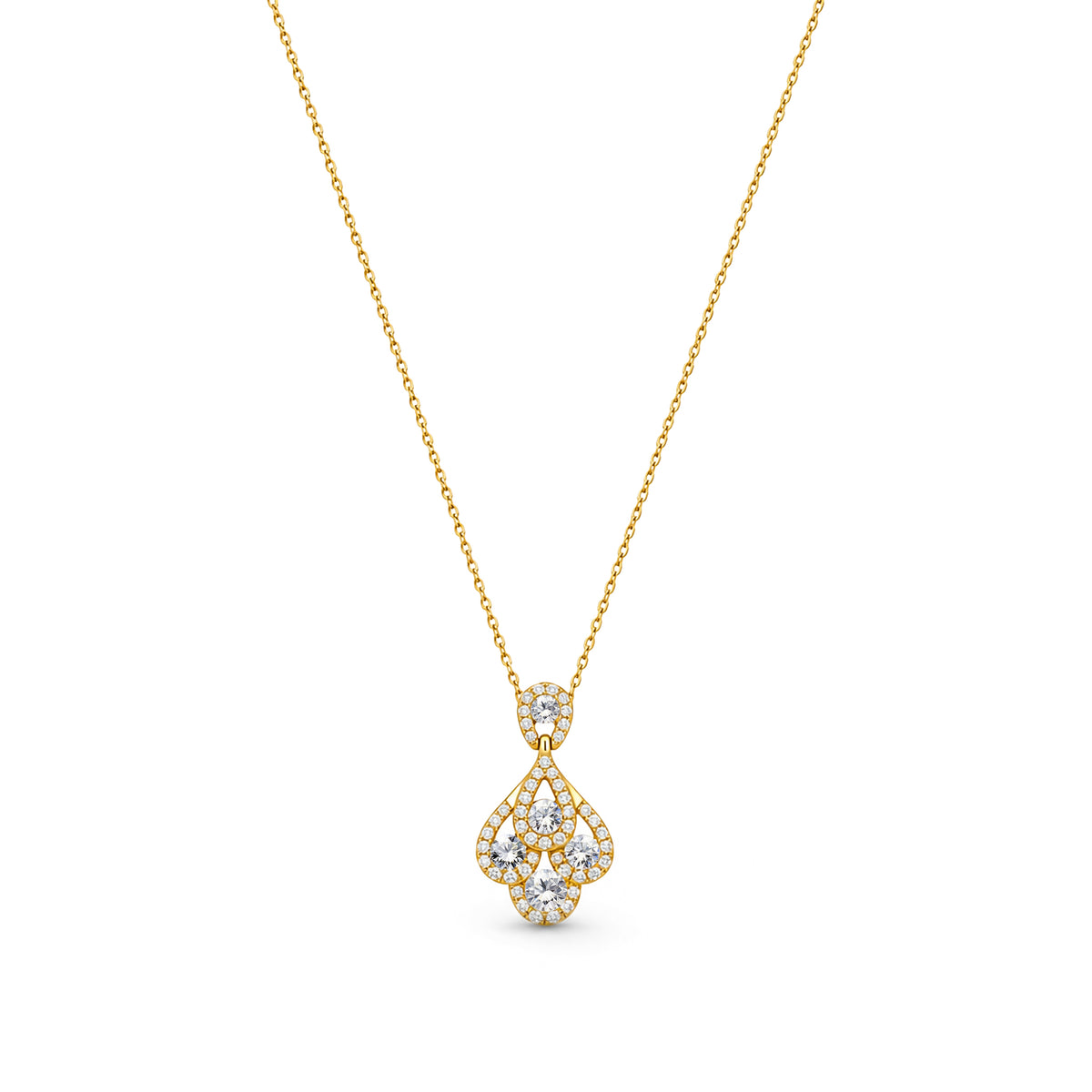 18ct Yellow Gold Natural Diamond Peacock Pendant