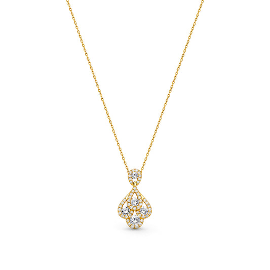 18ct Yellow Gold Natural Diamond Peacock Pendant