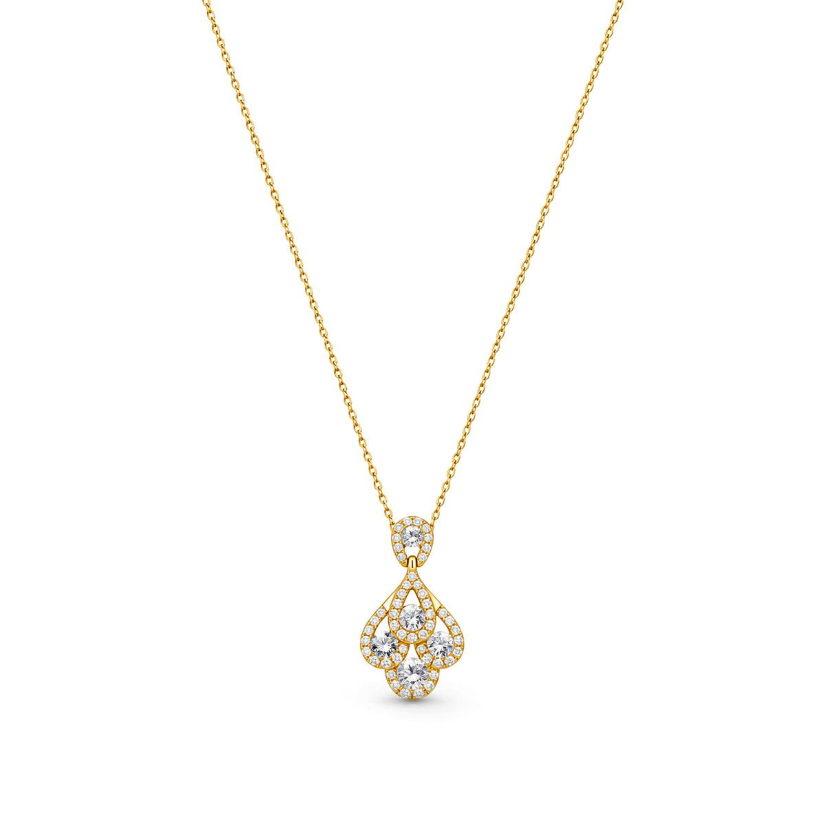 18ct Yellow Gold Natural Diamond Peacock Pendant