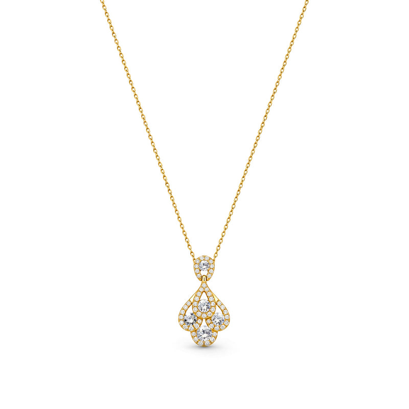 18ct Yellow Gold Natural Diamond Peacock Pendant