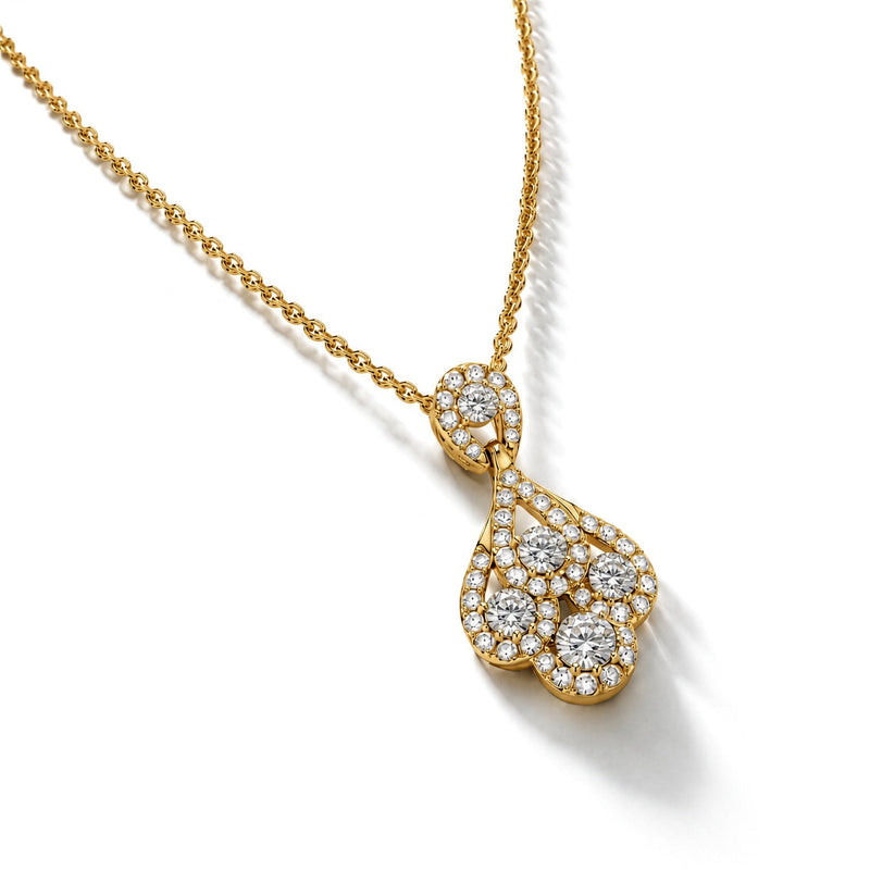 18ct Yellow Gold Natural Diamond Peacock Pendant