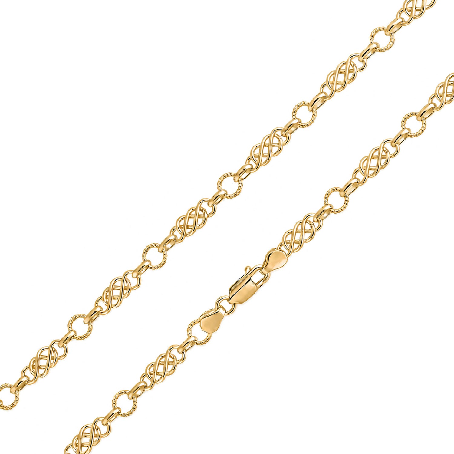 18ct Yellow Gold Vermeil on Sterling Silver 6mm Celtic Twist Bracelet