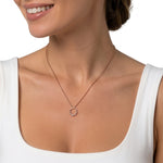 18ct Rose Gold Rubover Round Natural Diamond Bubble Double Circle Slider Pendant —18mm