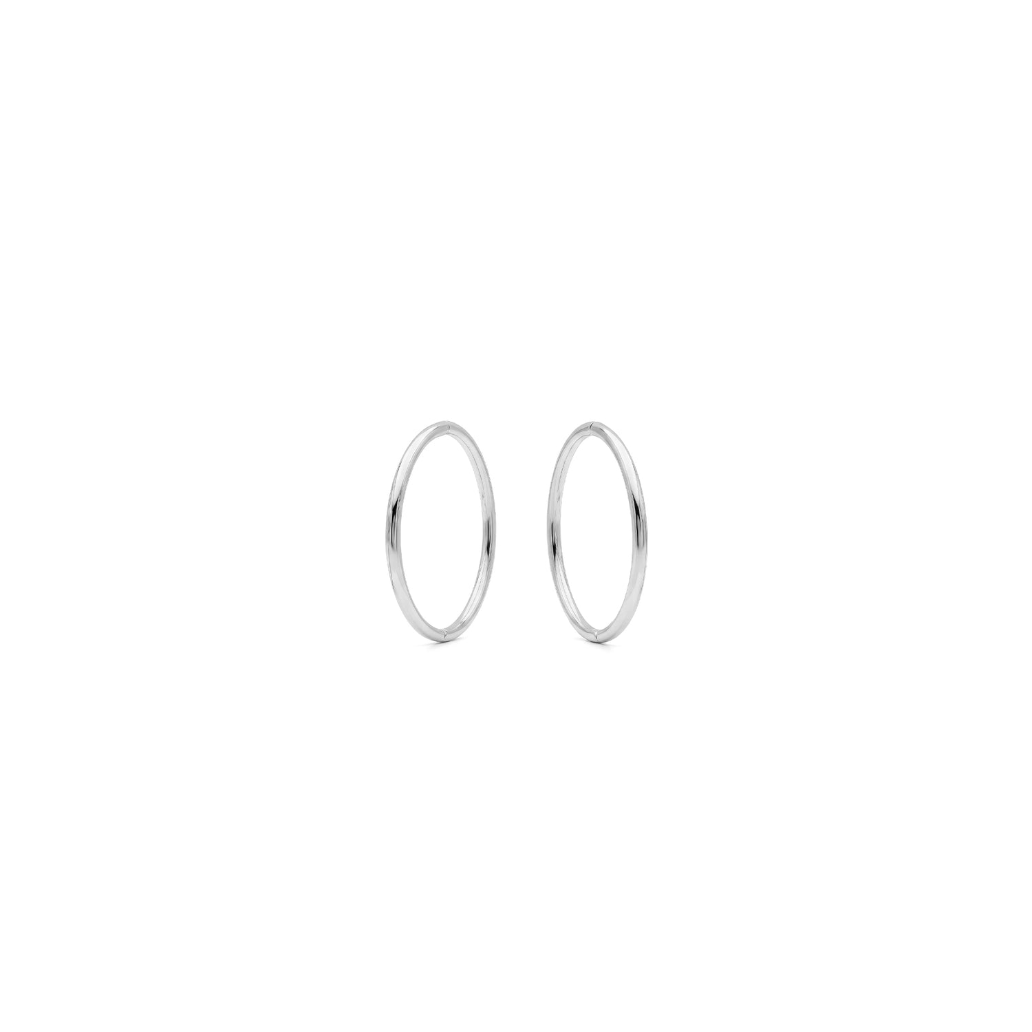 9ct White Gold Hinged Sleeper Hoop Earrings — 18x1.2mm