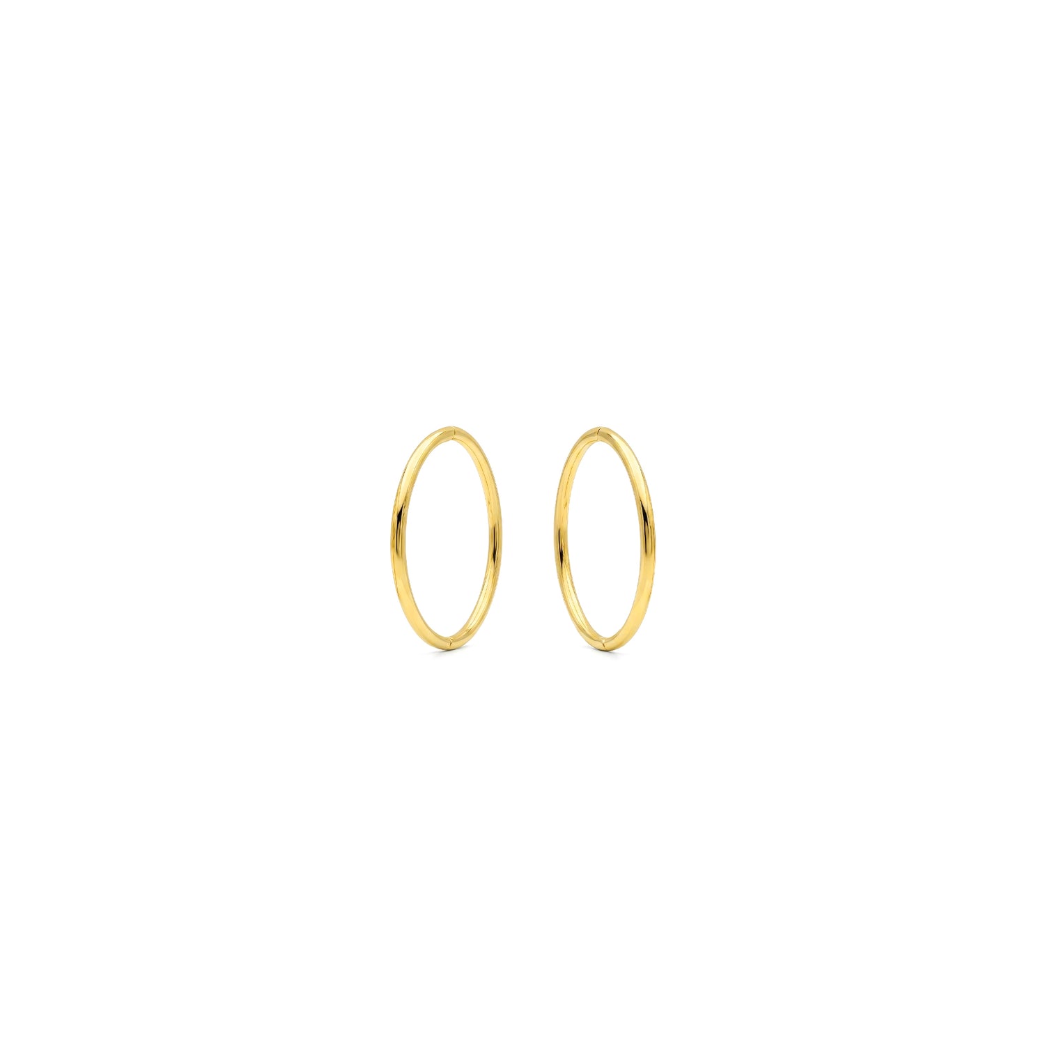 9ct Yellow Gold Hinged Sleeper Hoop Earrings — 18x1.2mm