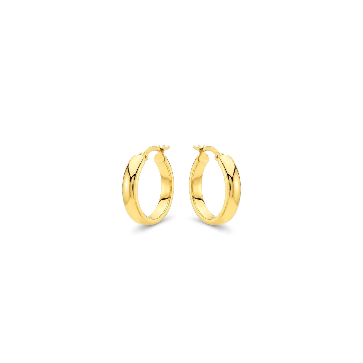 9ct Yellow Gold Polished Wedding Ring Style Hoop Earrings — 18mm