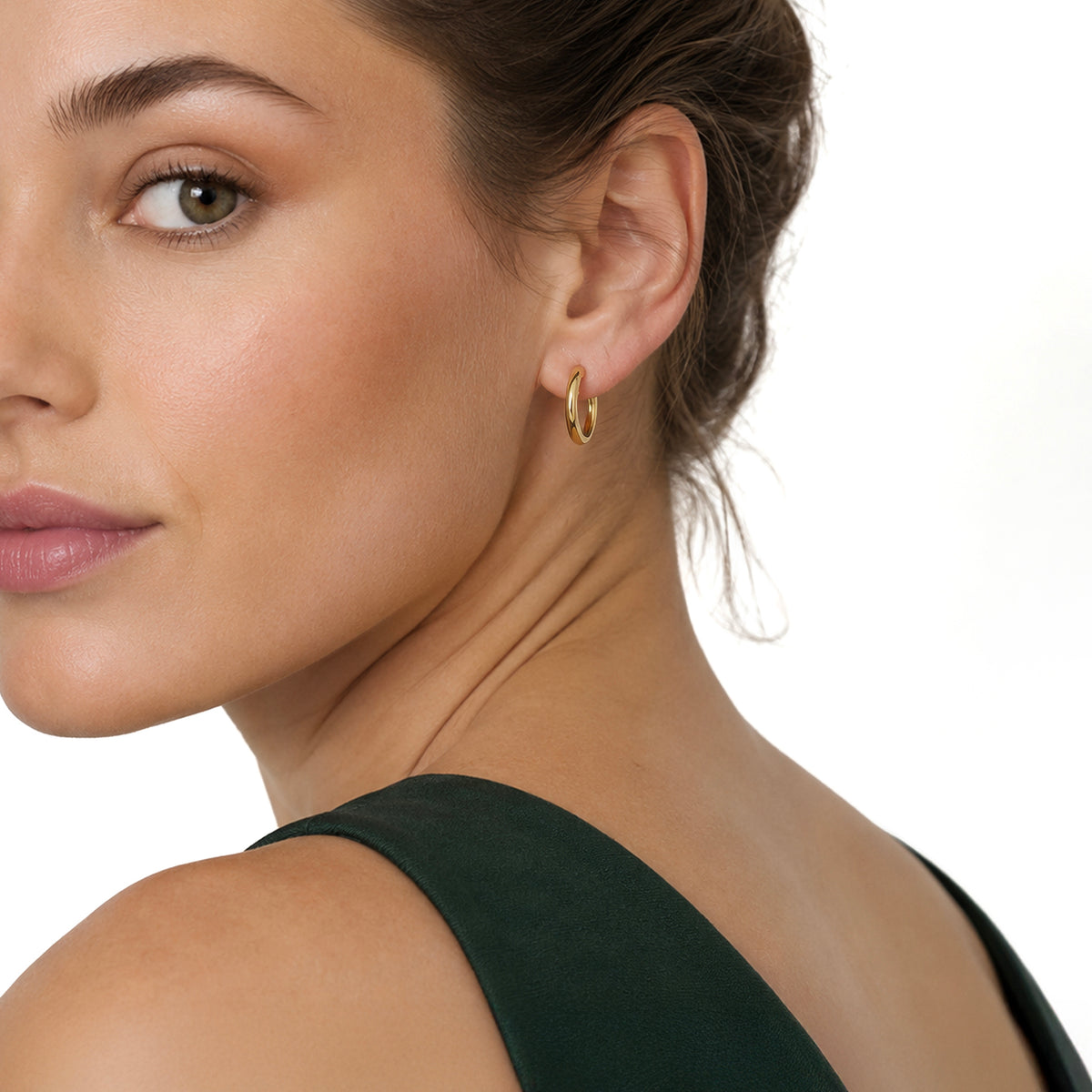 9ct Yellow Gold Polished Wedding Ring Style Hoop Earrings — 18mm