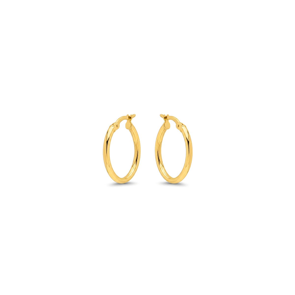 9ct Yellow Gold Polished Tube Oval Hoop Earrings