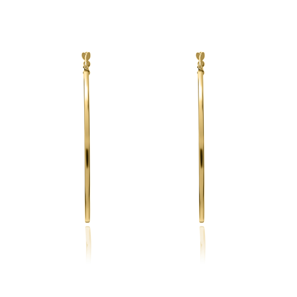 9ct Gold Square Tube Hoop Earrings — 48mm