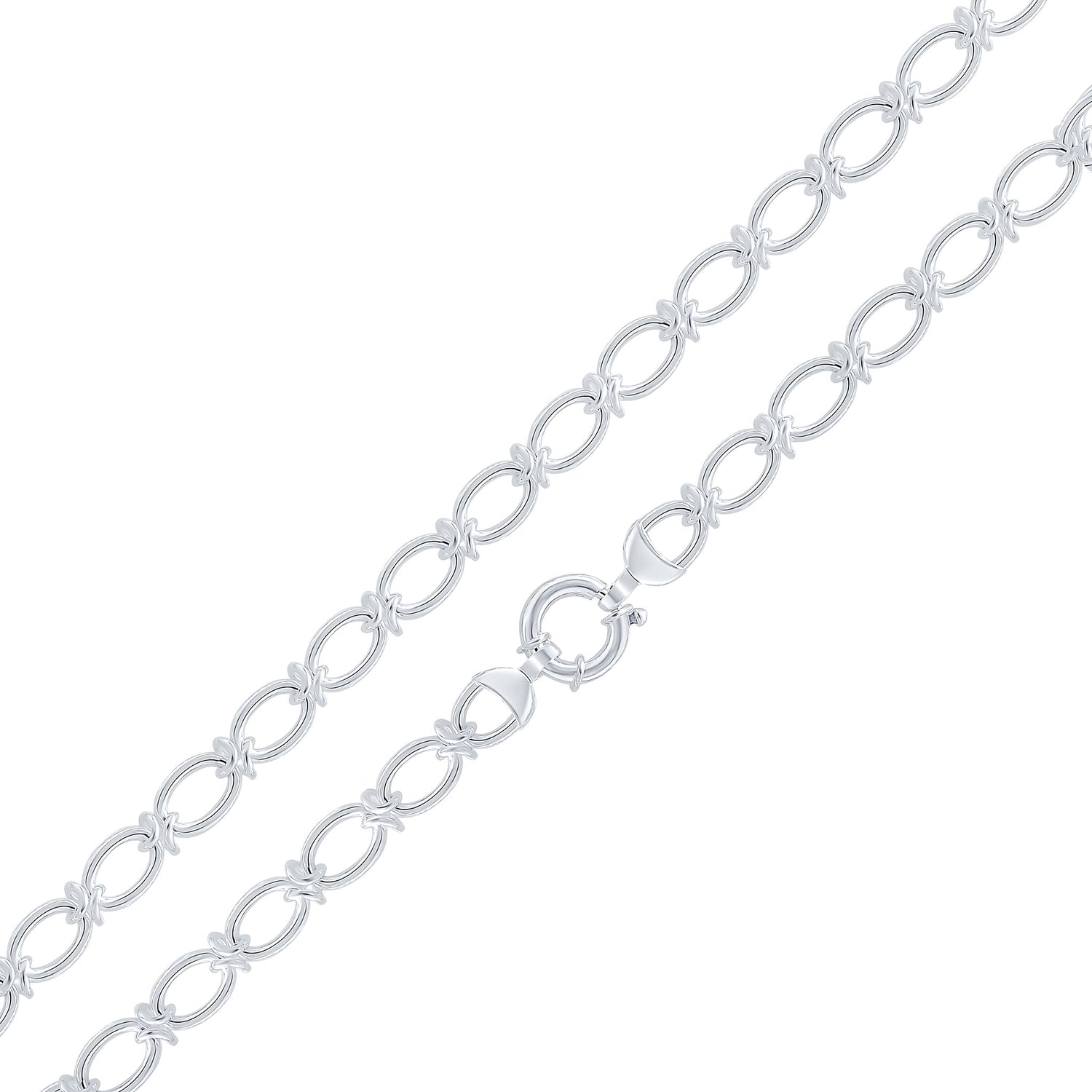 Sterling Silver 10mm Oval Knot Necklace