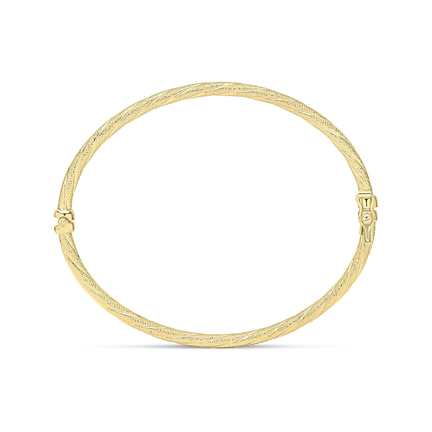 9ct Yellow Gold Textured Twisted Stripe Bangle