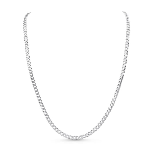 Sterling Silver Solid 3.5mm Curb Necklace