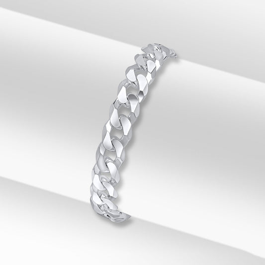 Sterling Silver Solid 10mm Curb Bracelet