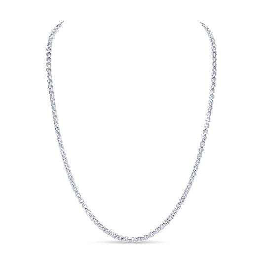 Sterling Silver 4mm Rounded Box Belcher Necklace