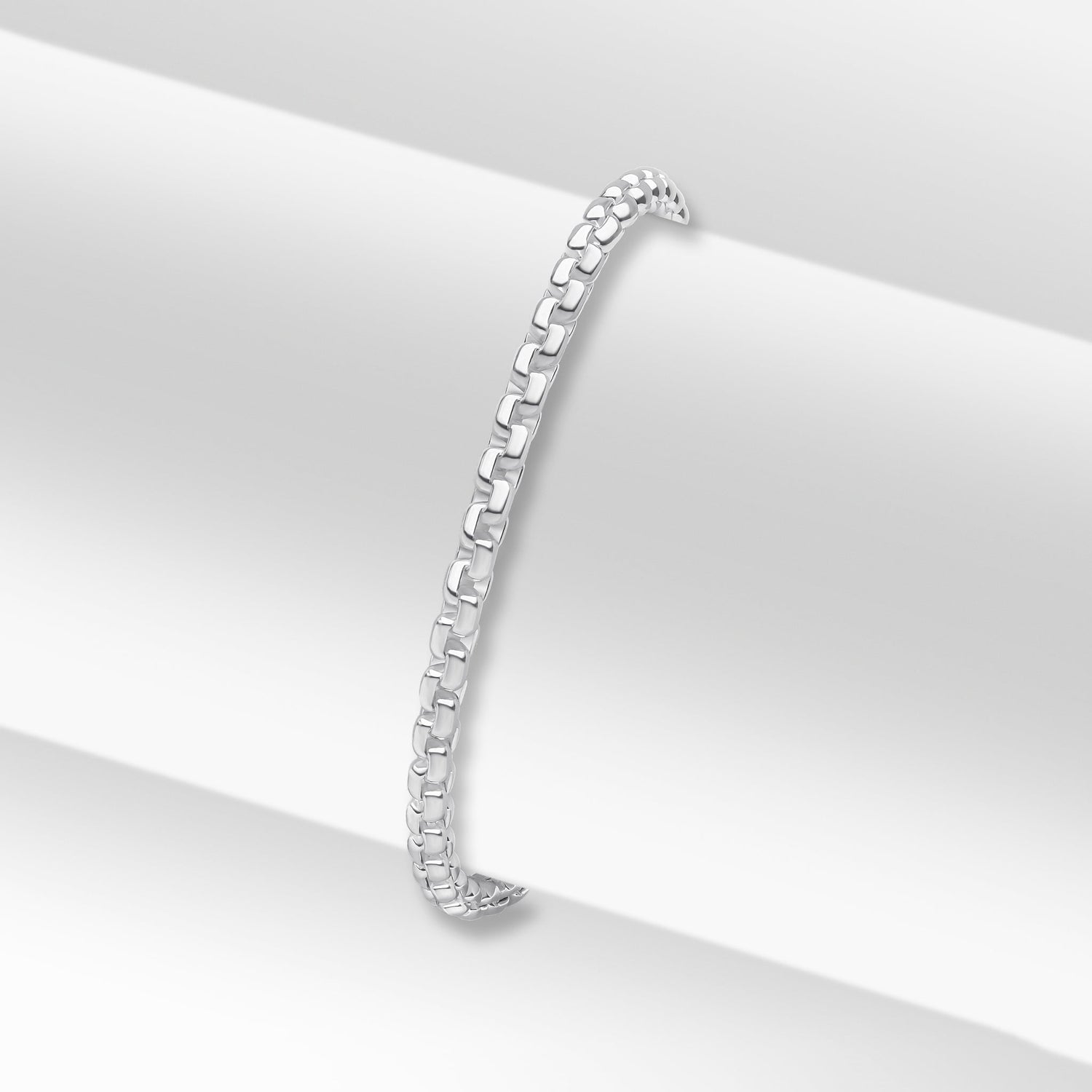Sterling Silver 4mm Rounded Box Belcher Bracelet