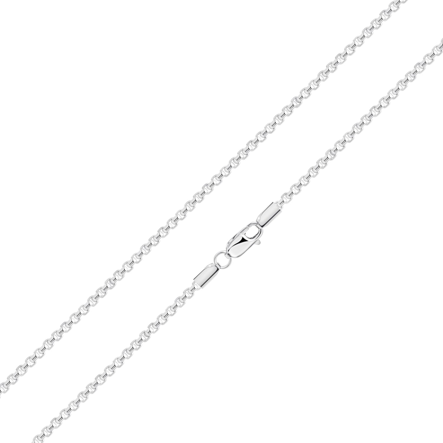 Sterling Silver 3mm Rounded Box Belcher Chain Necklace