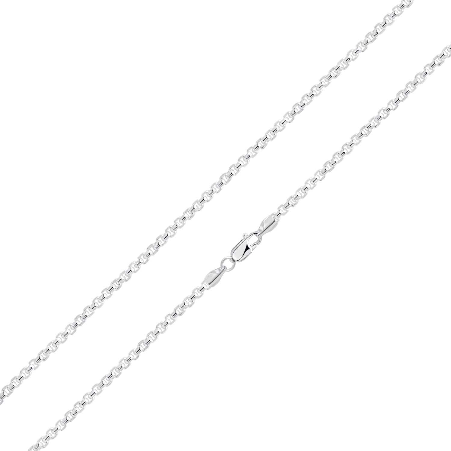 Sterling Silver 3.5mm Rounded Box Belcher Necklace