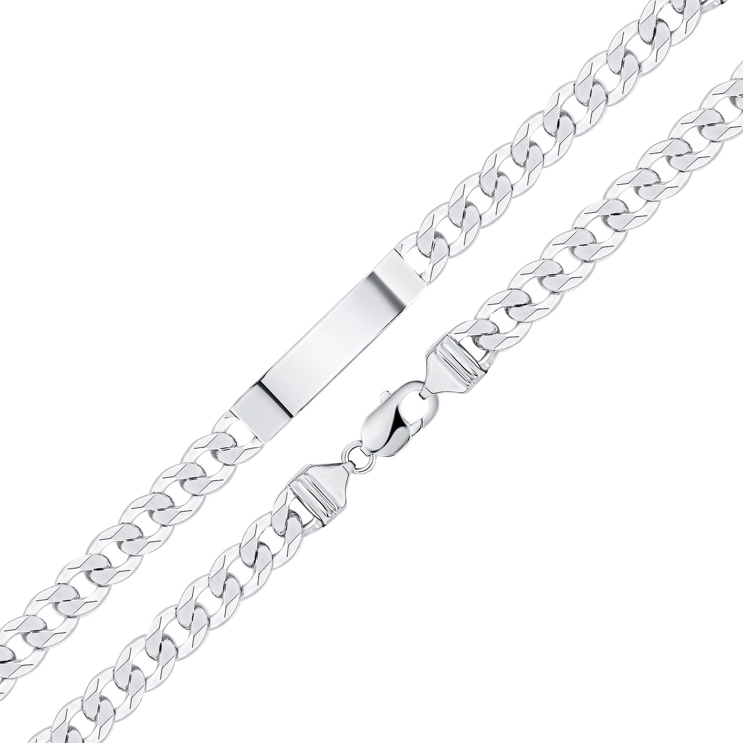 Sterling Silver 9mm ID Bracelet with 40x9mm Plate