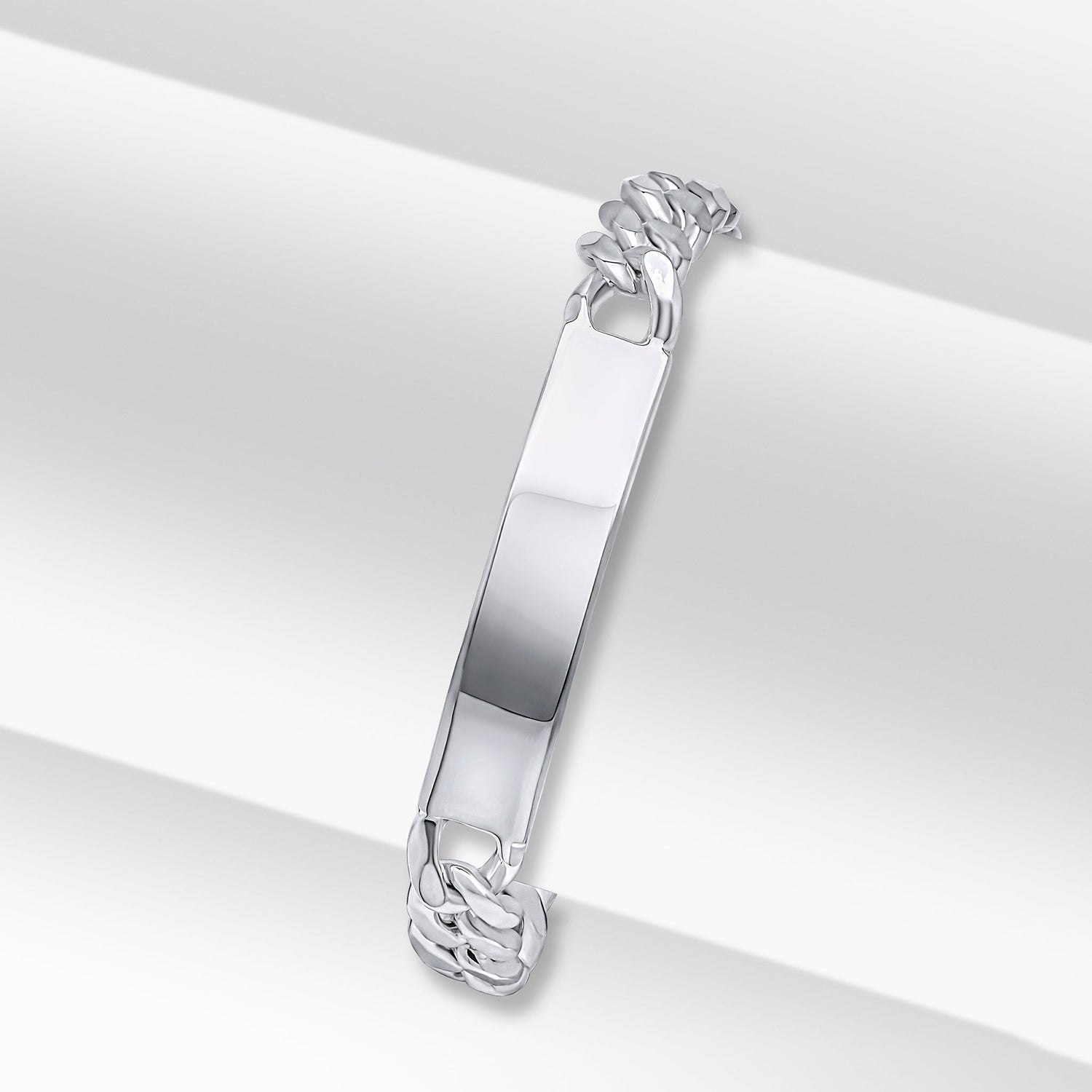 Sterling Silver 9mm ID Bracelet with 40x9mm Plate
