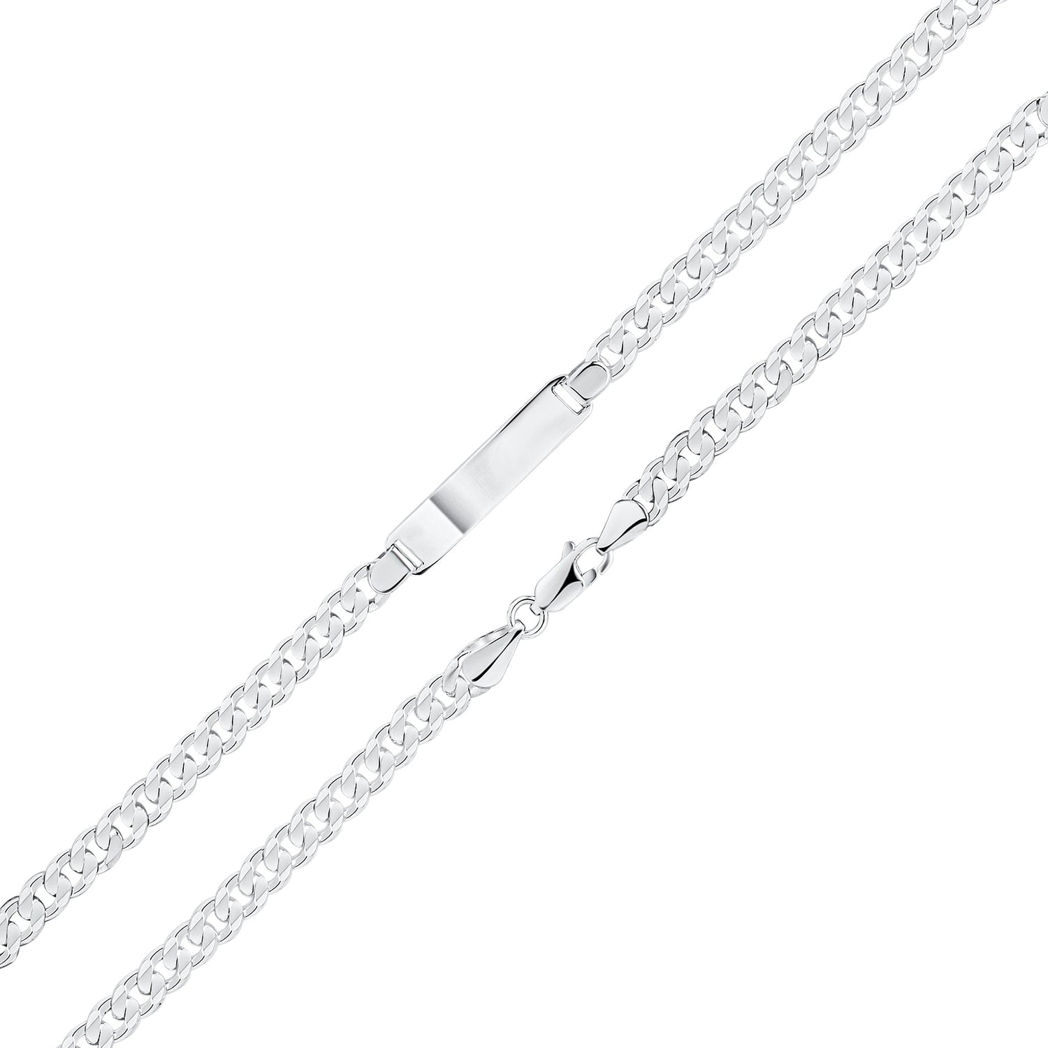 Sterling Silver 5mm ID Bracelet with 25x6mm Plate