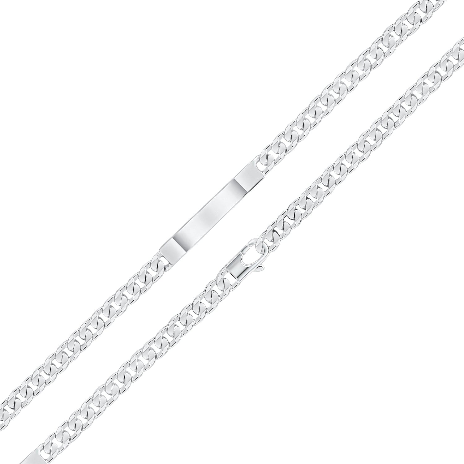 Sterling Silver 6mm ID Bracelet with 40x5mm Plate