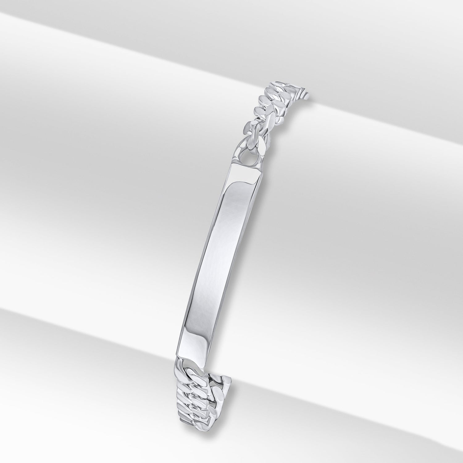Sterling Silver 6mm ID Bracelet with 40x5mm Plate
