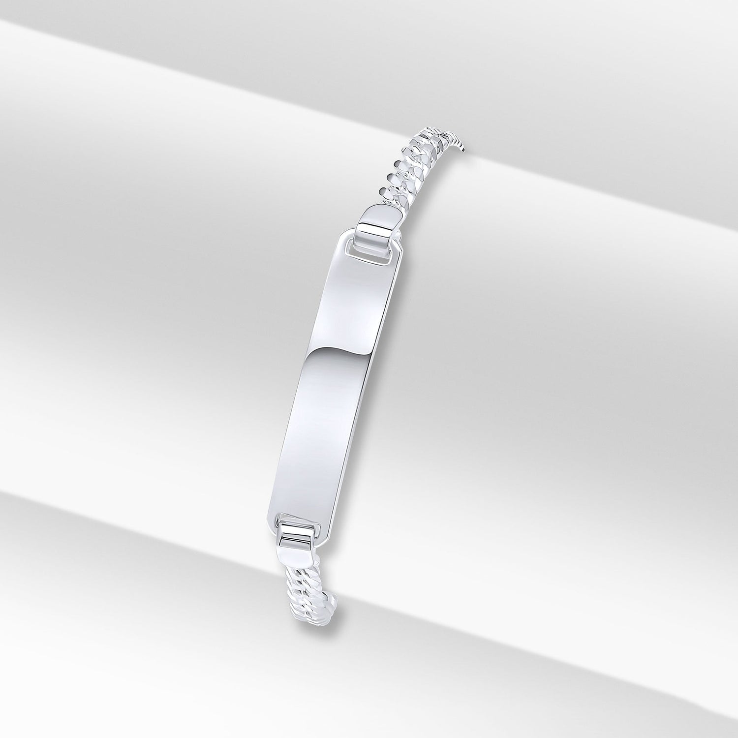 Sterling Silver 3.5mm Curb ID Bracelet — 30x6mm