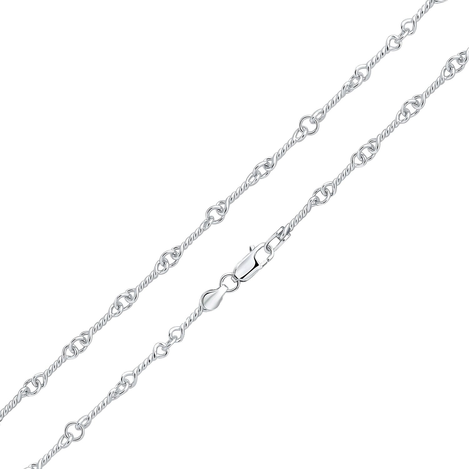 Sterling Silver 5.5mm Handmade Twist Bar Bracelet