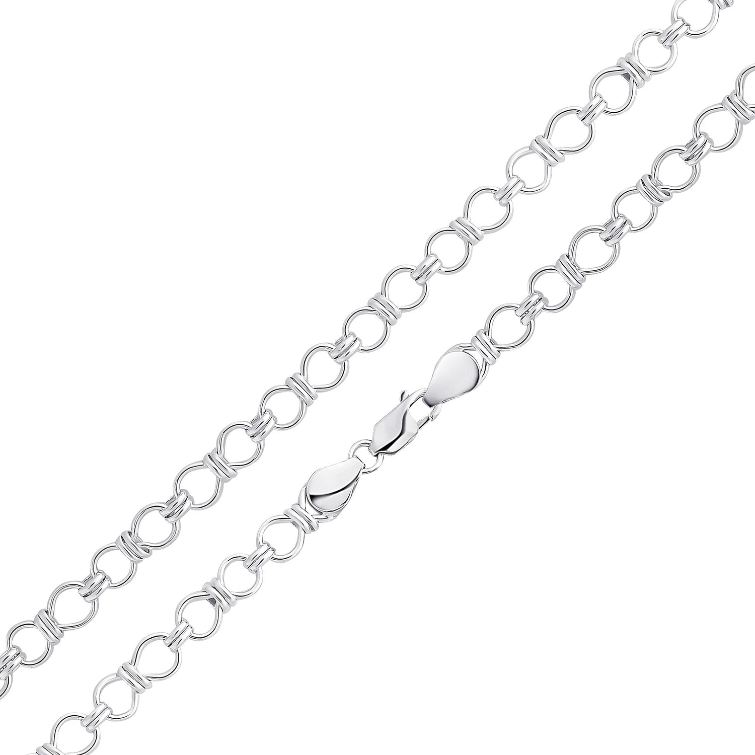 Sterling Silver 7mm Handmade Bow Tie Bracelet