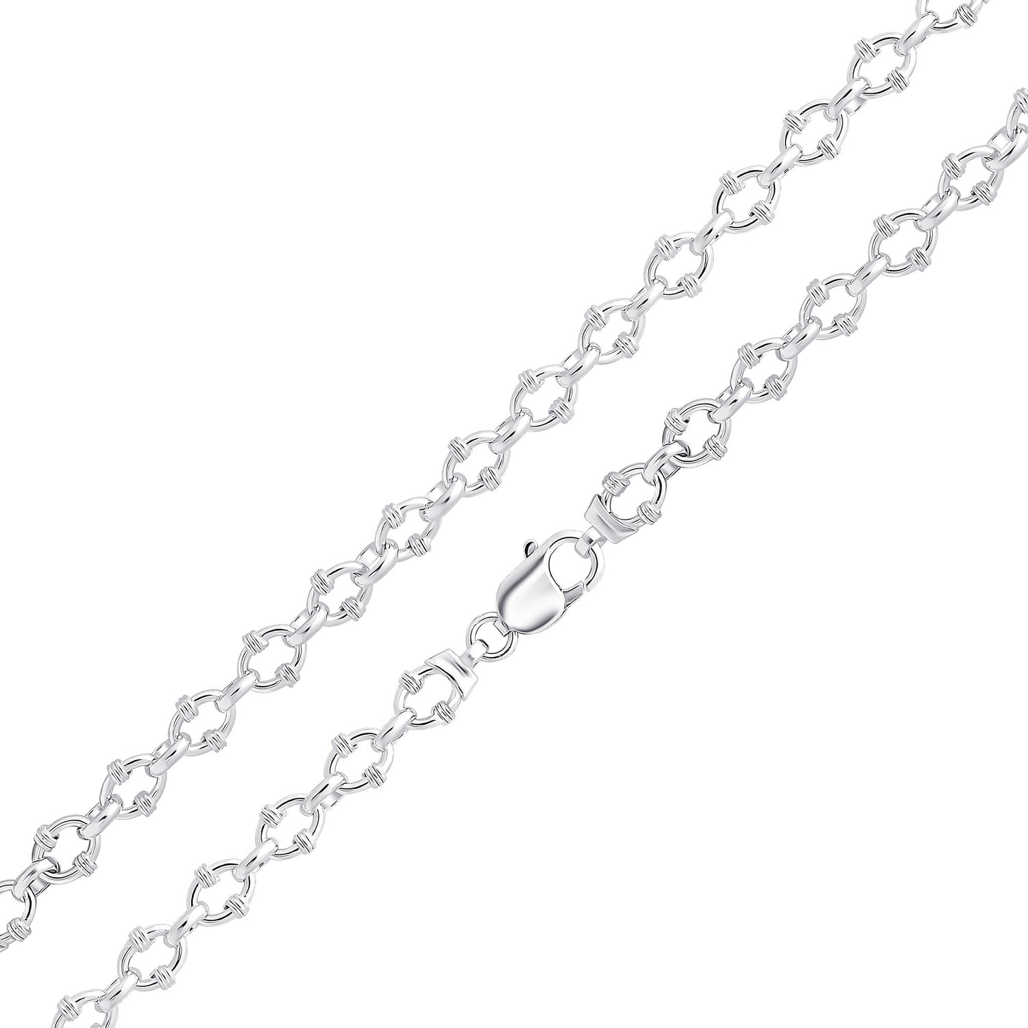 Sterling Silver 8.5mm Handmade Notched Belcher Bracelet